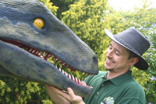 Ranger Tom Ranger with his dinosaur
